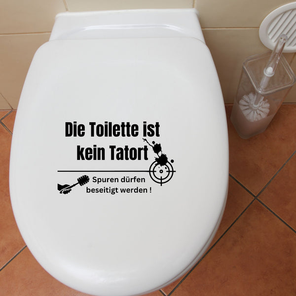 WC Aufkleber "Die Toilette ist kein Tatort" – Lustiger Hinweis für Klobürste & Sauberkeit