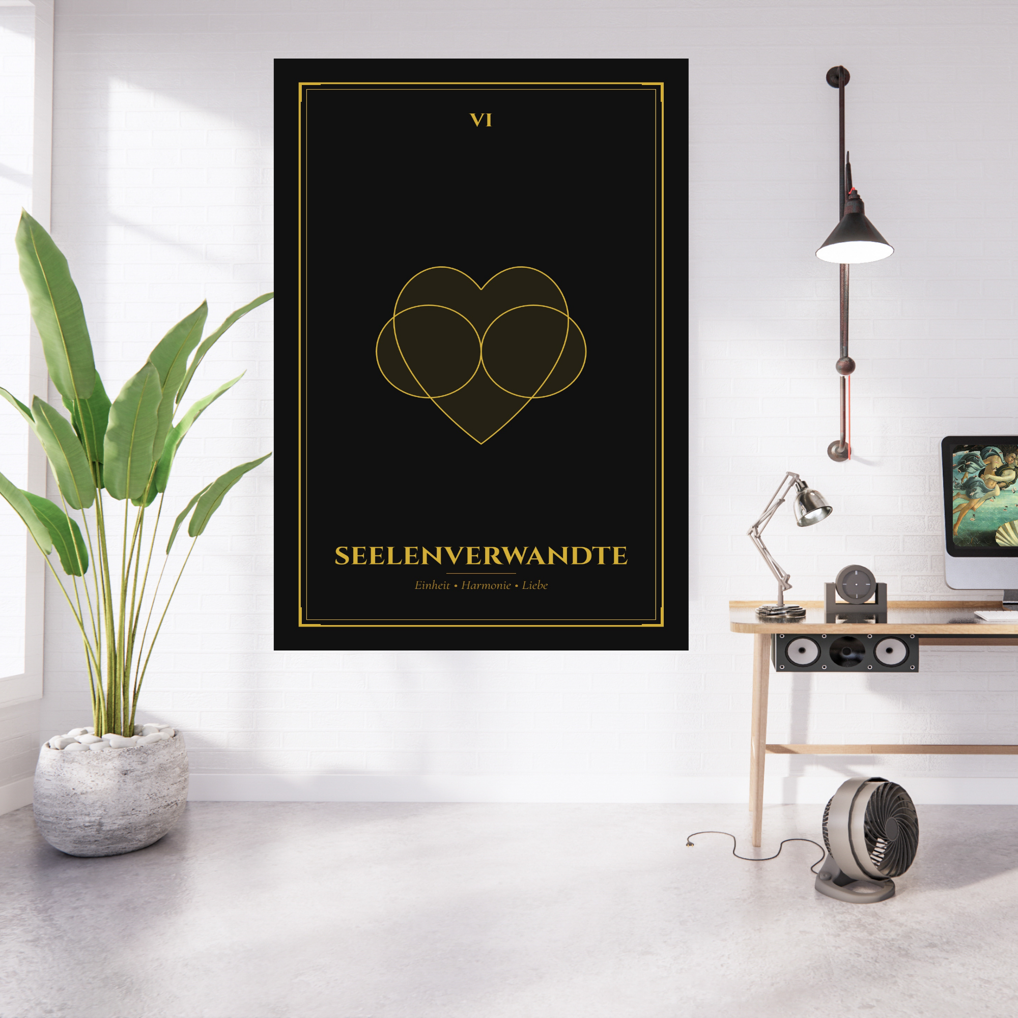 "Deine Seelenkarte" – Personalisiertes Tarot-Poster (Gold Edition)