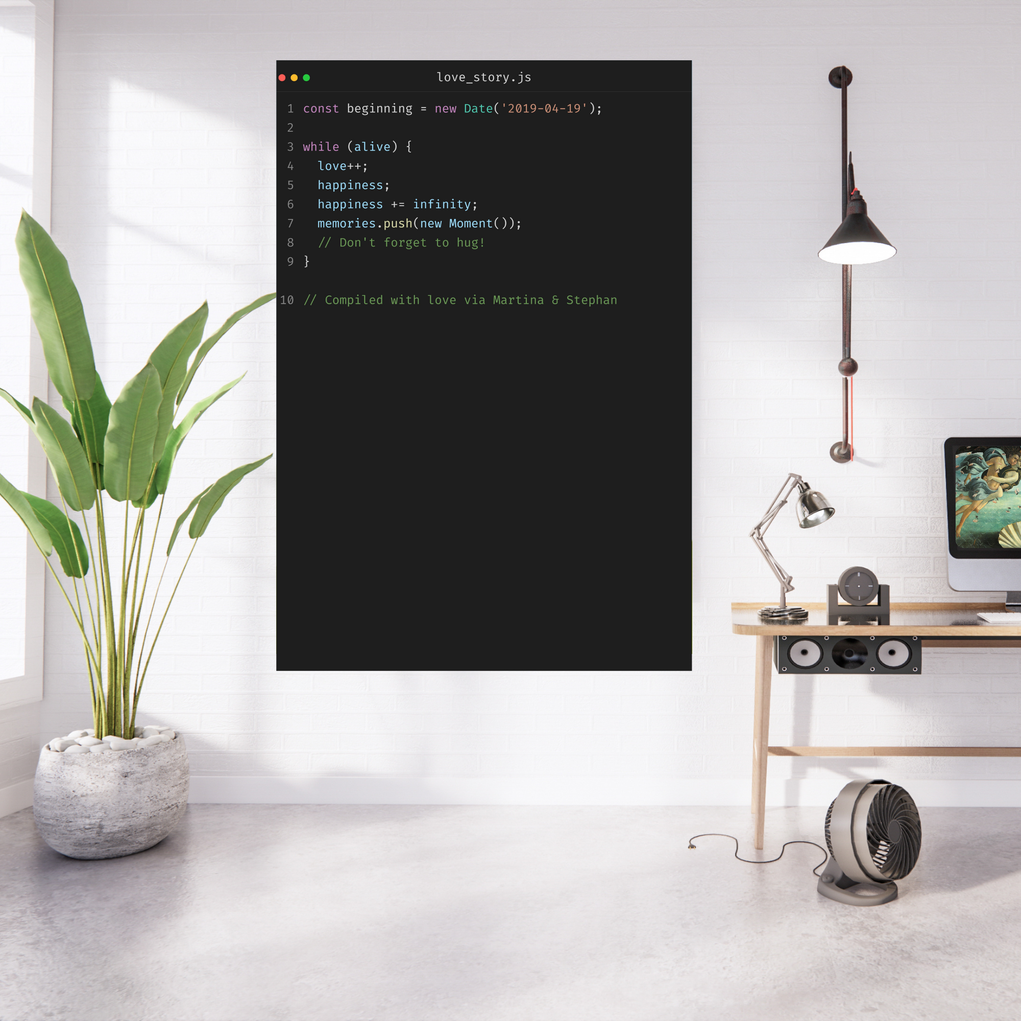 Der Source Code eurer Liebe – Personalisiertes Code-Poster