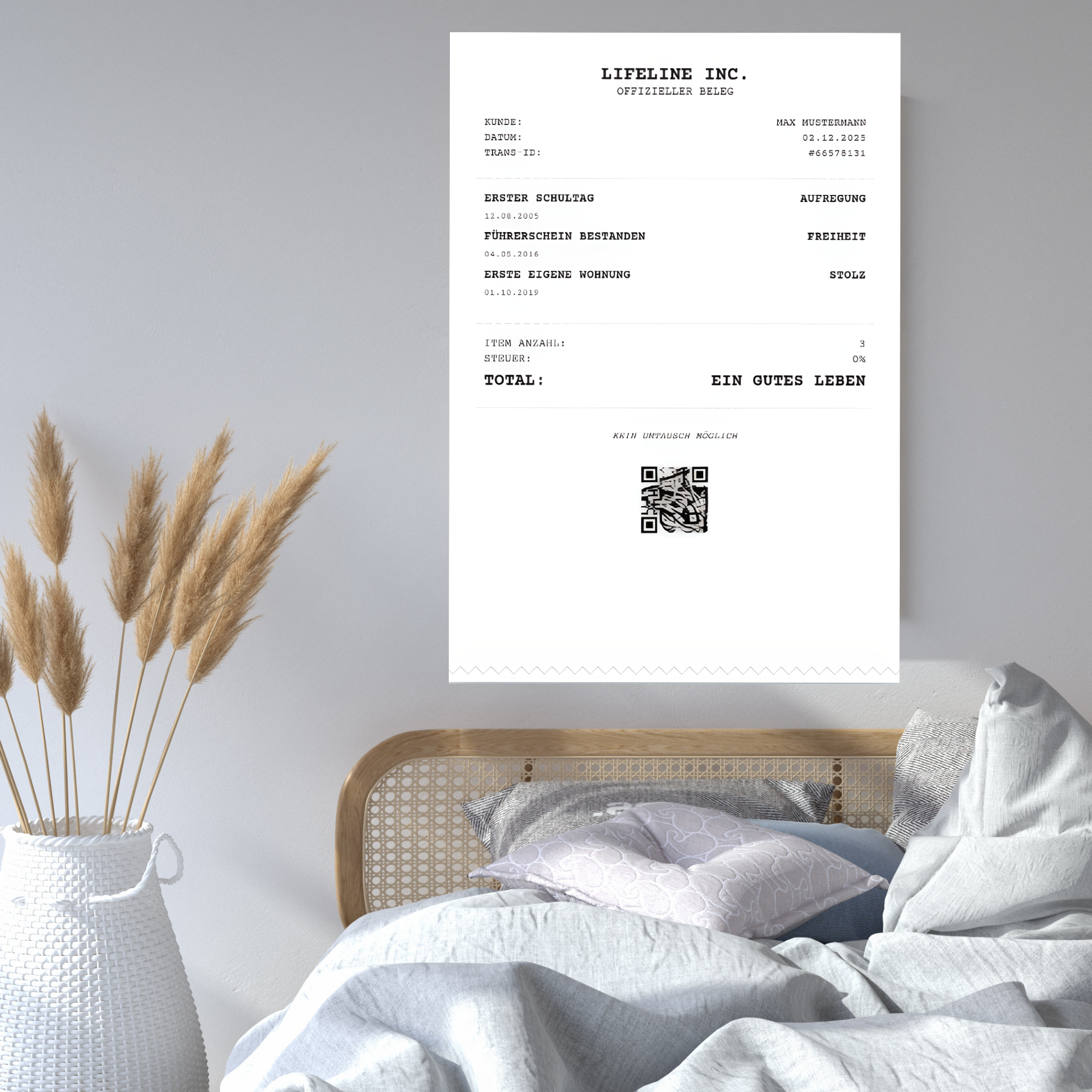 Dein Leben als Kassenbon – Personalisiertes "Receipt" Poster