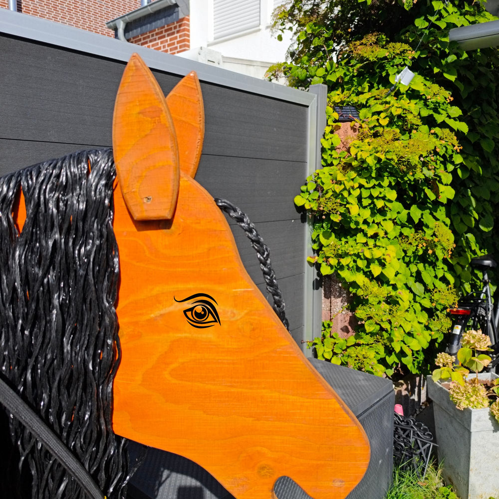 Vinyl Aufkleber "Pferdeaugen" – Realistische Augen für Holzpferd & Hobby Horse (Wetterfest)