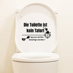 WC Aufkleber "Die Toilette ist kein Tatort" – Lustiger Hinweis für Klobürste & Sauberkeit