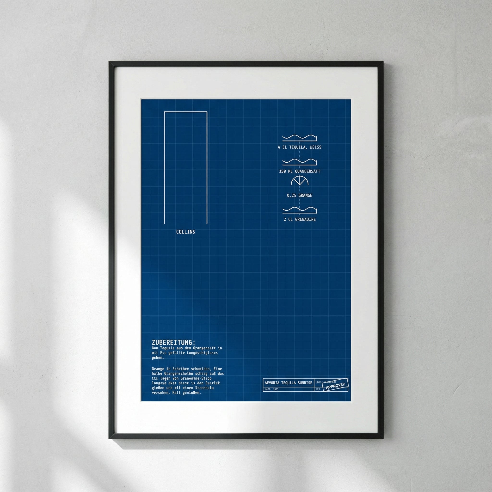 Dein Drink als Technische Zeichnung – Custom Bar Art