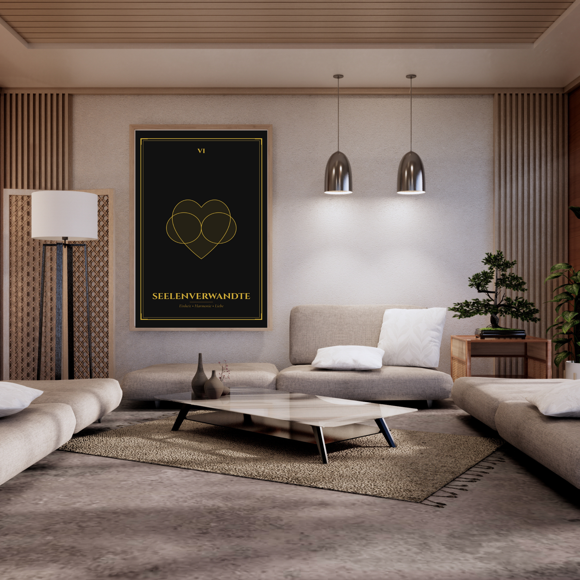 "Deine Seelenkarte" – Personalisiertes Tarot-Poster (Gold Edition)