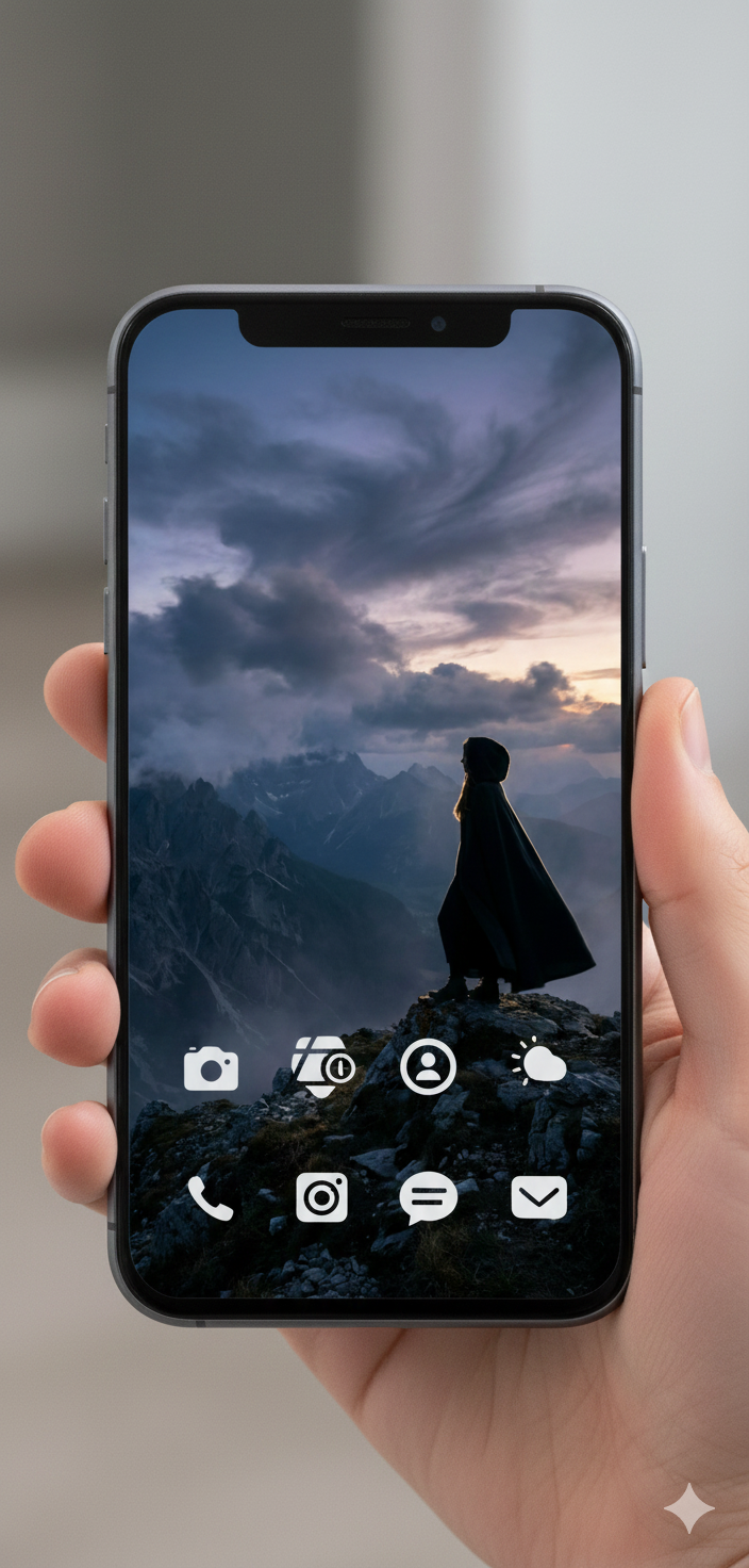 Mythara Digital Art: „The Seer“ – Nordic Landscape 4K Wallpaper