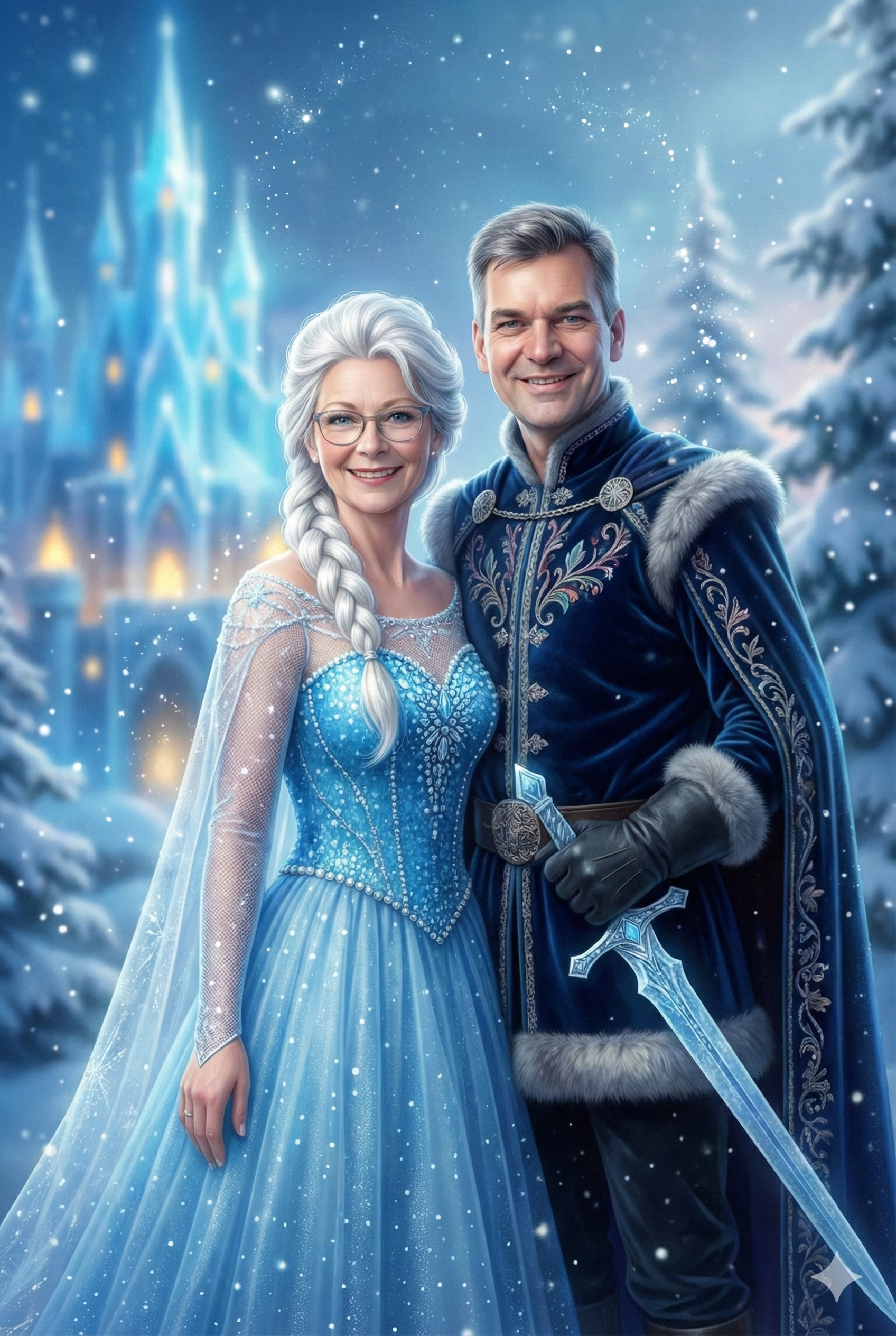 Dein ganz persönliches Wandbild "Die Winterherrscher" – Eiskönig & Eiskönigin