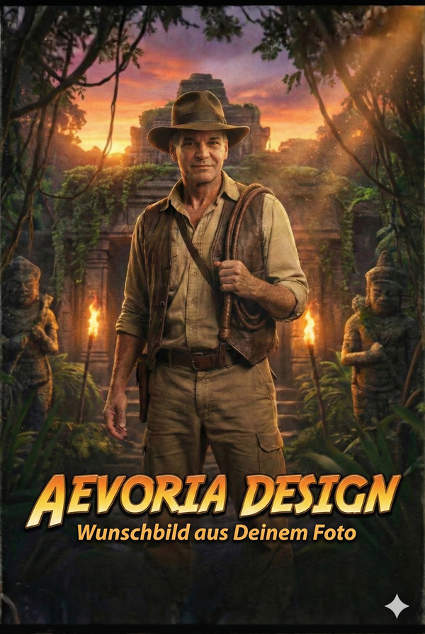 Dein ganz persönliches Wandbild "Der Schatzsucher" – Du als legendärer Abenteurer