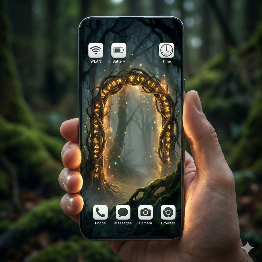 Mythara Digital Art: „The Portal Gate“ – Premium 4K Wallpaper