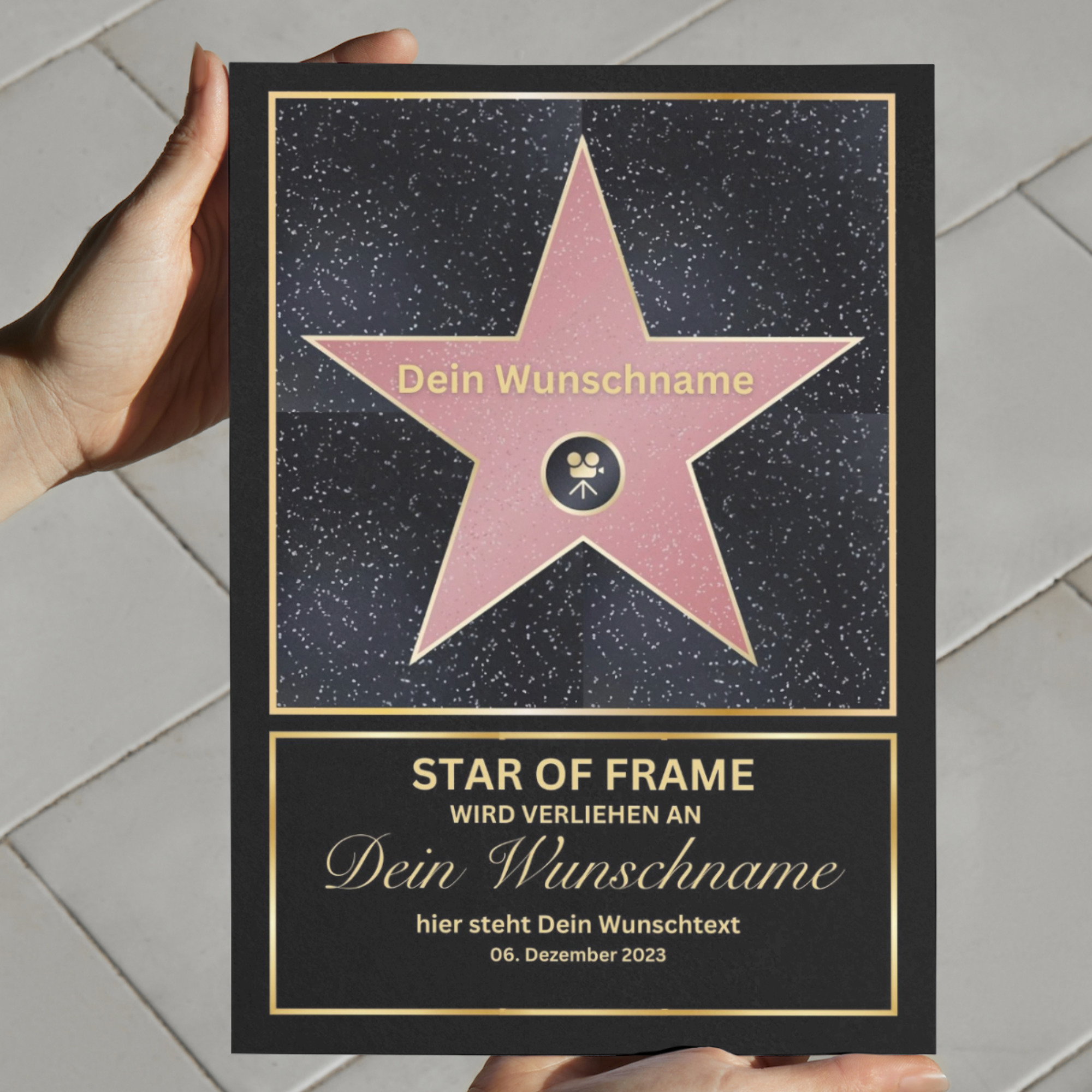 Personalisiertes Poster "Walk of Fame" – Dein eigener Hollywood Stern mit Namen