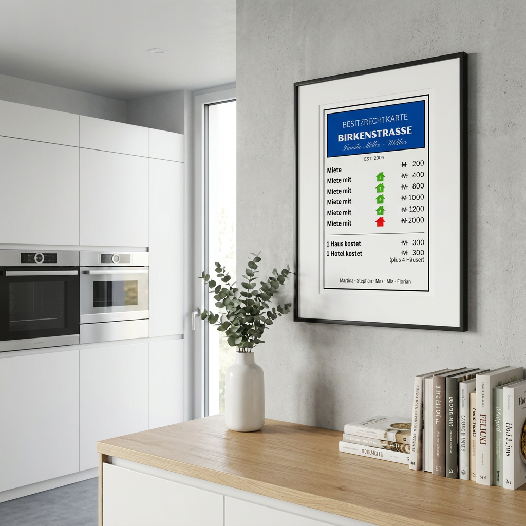 Personalisiertes Monopoly Poster – Dein Name auf der Schlossallee