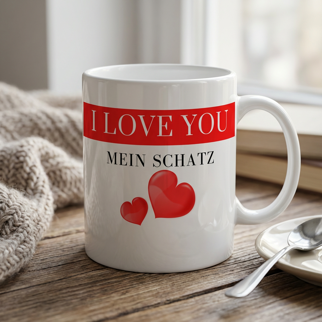 Personalisierte Tasse "I Love You mein Schatz" – Romantisches Geschenk mit Wunschnamen