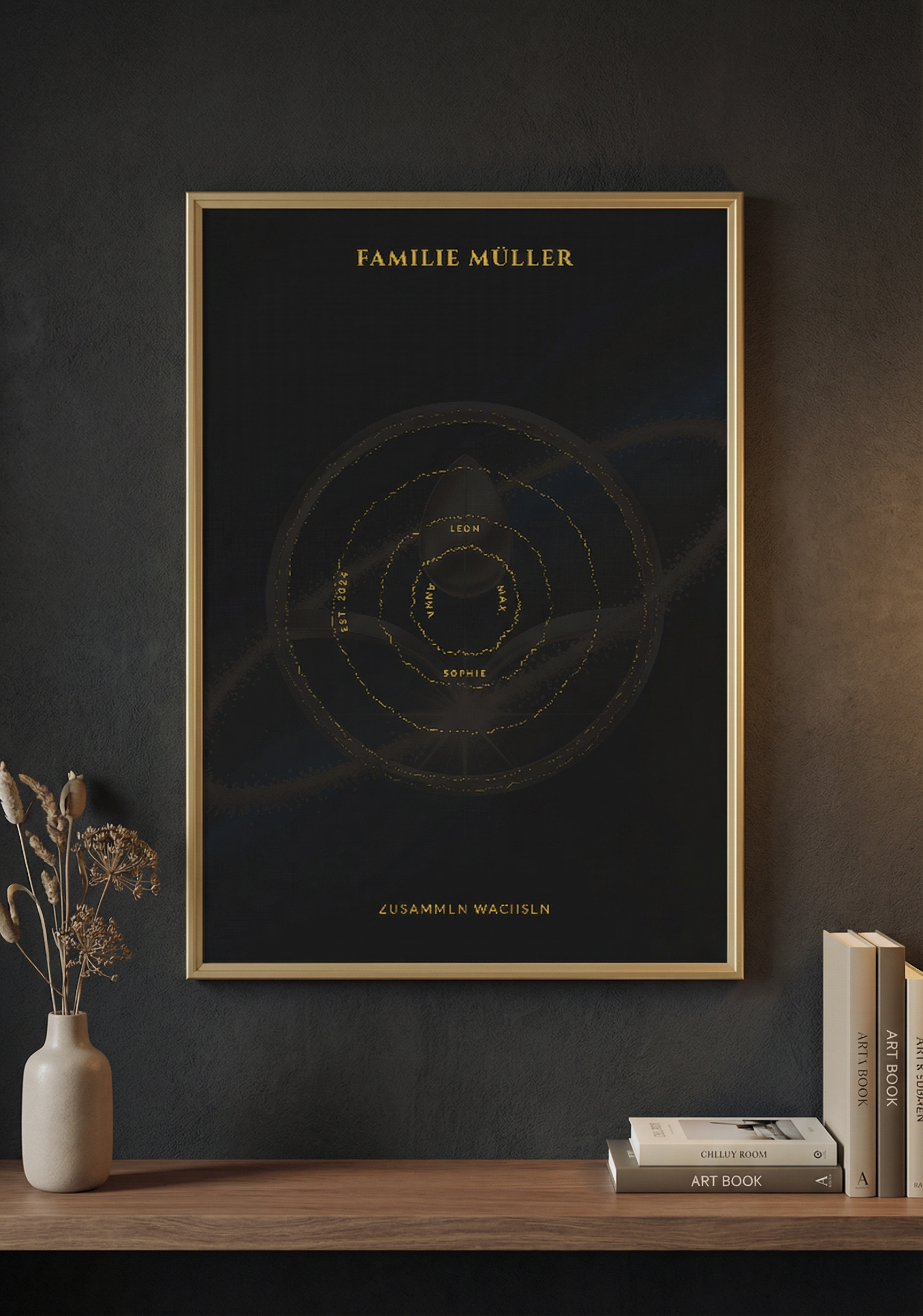 Jahresringe der Liebe – Dein abstrakter Familienstammbaum