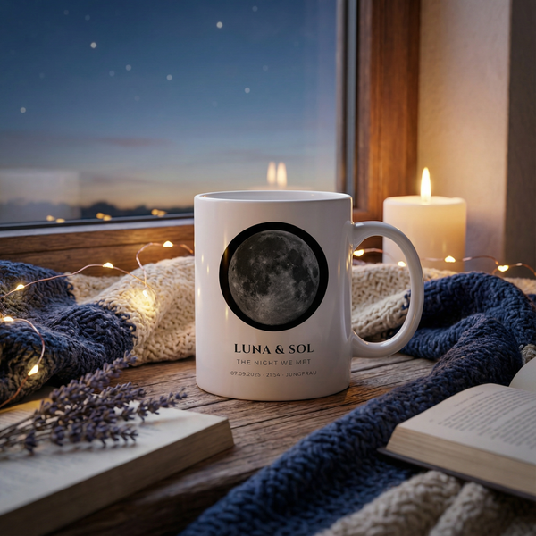 "Under this Moon" – Deine persönliche Mondphasen-Tasse