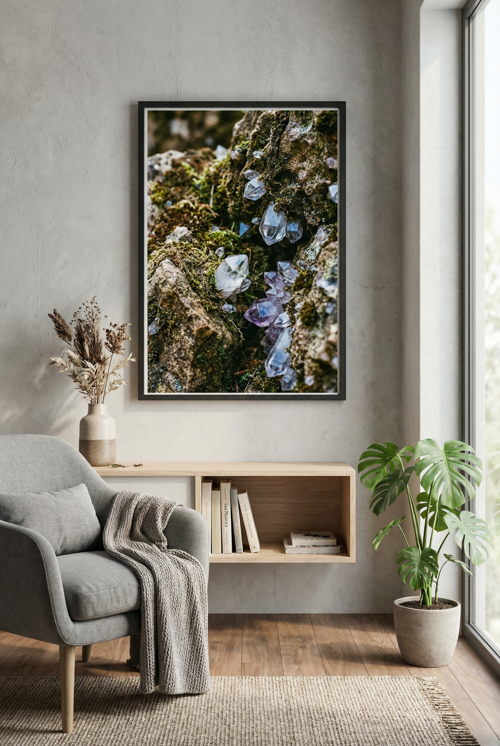 Poster "New Naturalism: Kristall & Moos" – Rohe Naturfotografie