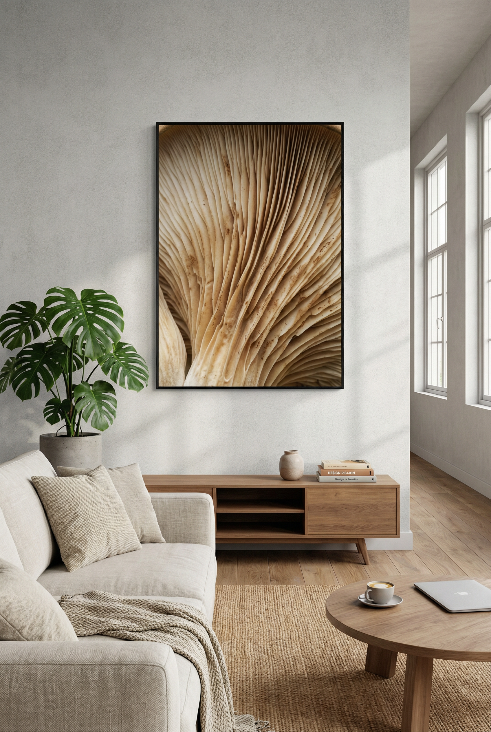 Poster "Organic Flow: Pilz Lamellen" – Abstrakte Makrofotografie