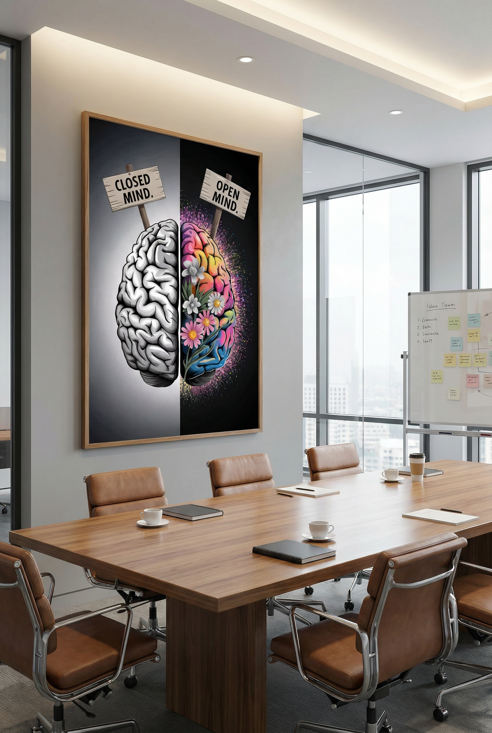 "Open Mind vs. Closed Mind" Poster – Growth Mindset Wandbild & Motivationskunst