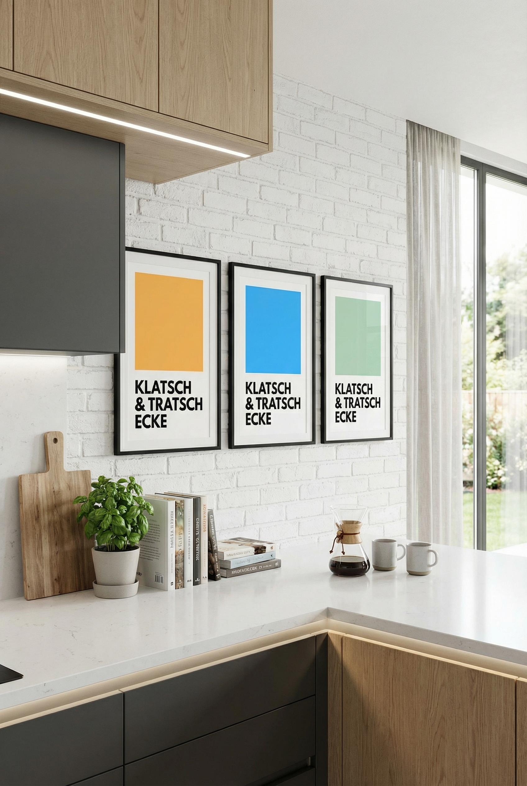 Poster "Klatsch & Tratsch Ecke" – Lustiges Typografie Wandbild