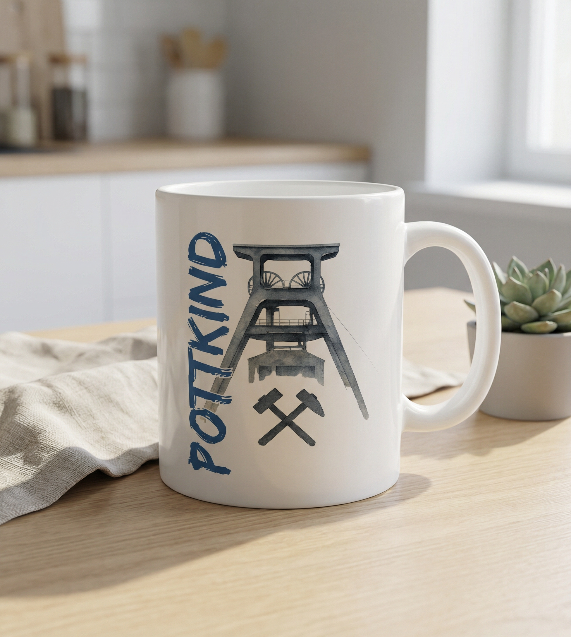 Personalisierte Ruhrpott Tasse "Glück auf" mit Namen – Geschenk für echte Kumpel