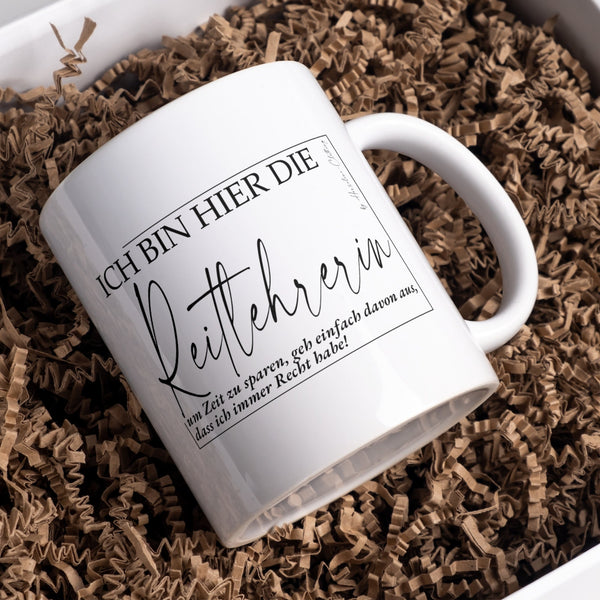 Keramiktasse "Reitlehrerin aus Leidenschaft" – Das perfekte Danke-Geschenk für den Stall