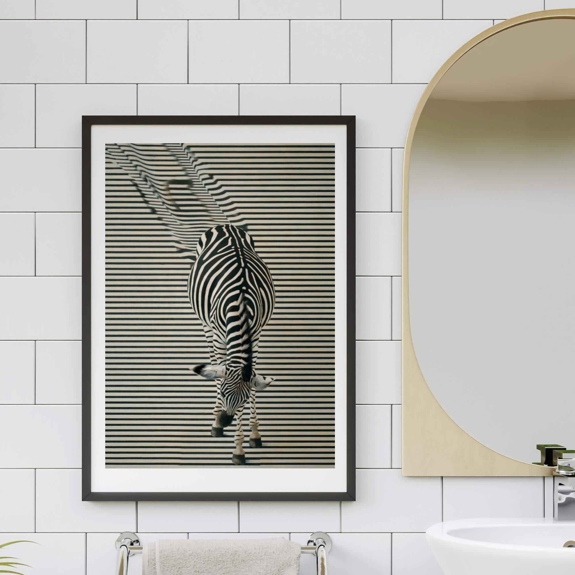 Zebra Illusion Poster – Faszinierende Op Art Wandkunst für dein Zuhause