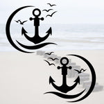 Maritimer Sticker: Anker mit fliegenden Möwen – Für Auto & Camper
