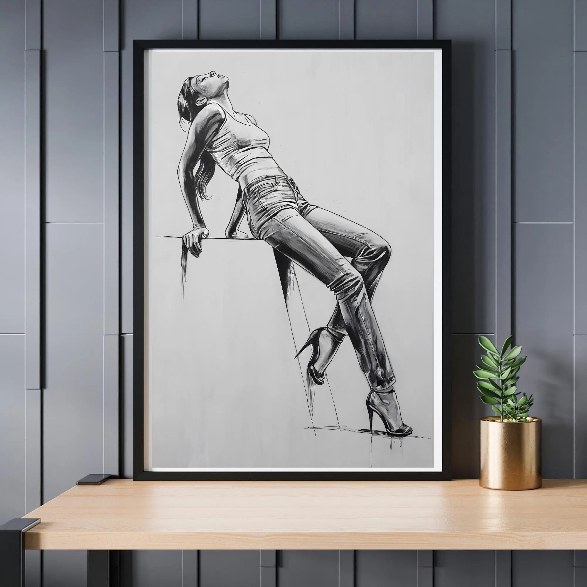 Digitales Poster "Fashion Sketch" – Elegante Mode-Illustration als Wandbild