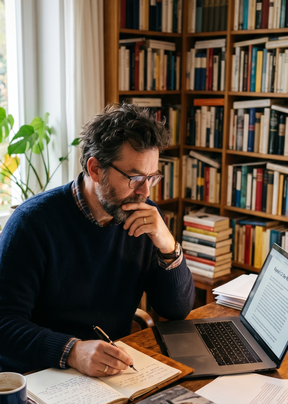 Autor bei der Arbeit