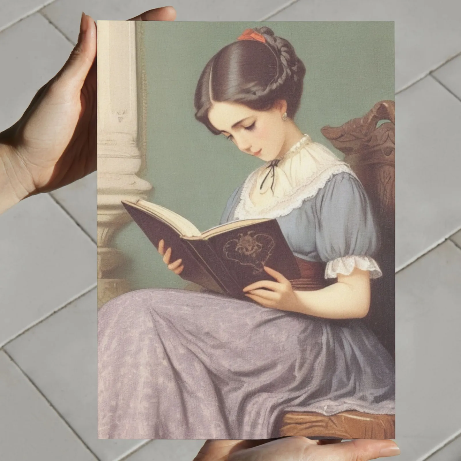 Vintage Poster Lesende Frau Kunstdruck Klassische Kunst