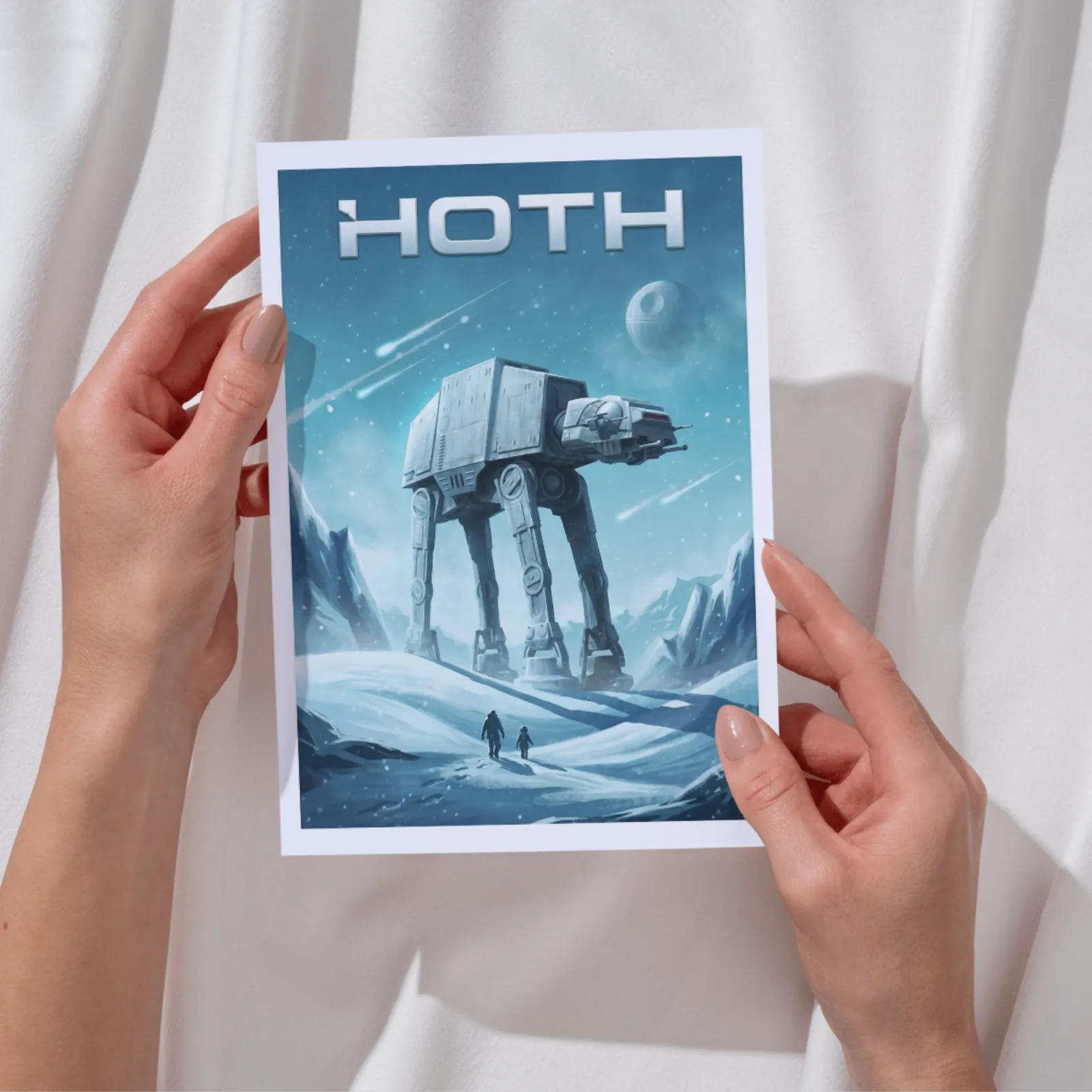 Hoth Poster Vintage Sci-Fi Wandbild Schneeplanet