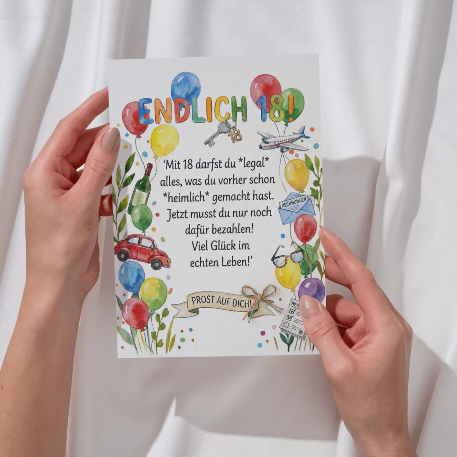 Lustige Karte 18. Geburtstag