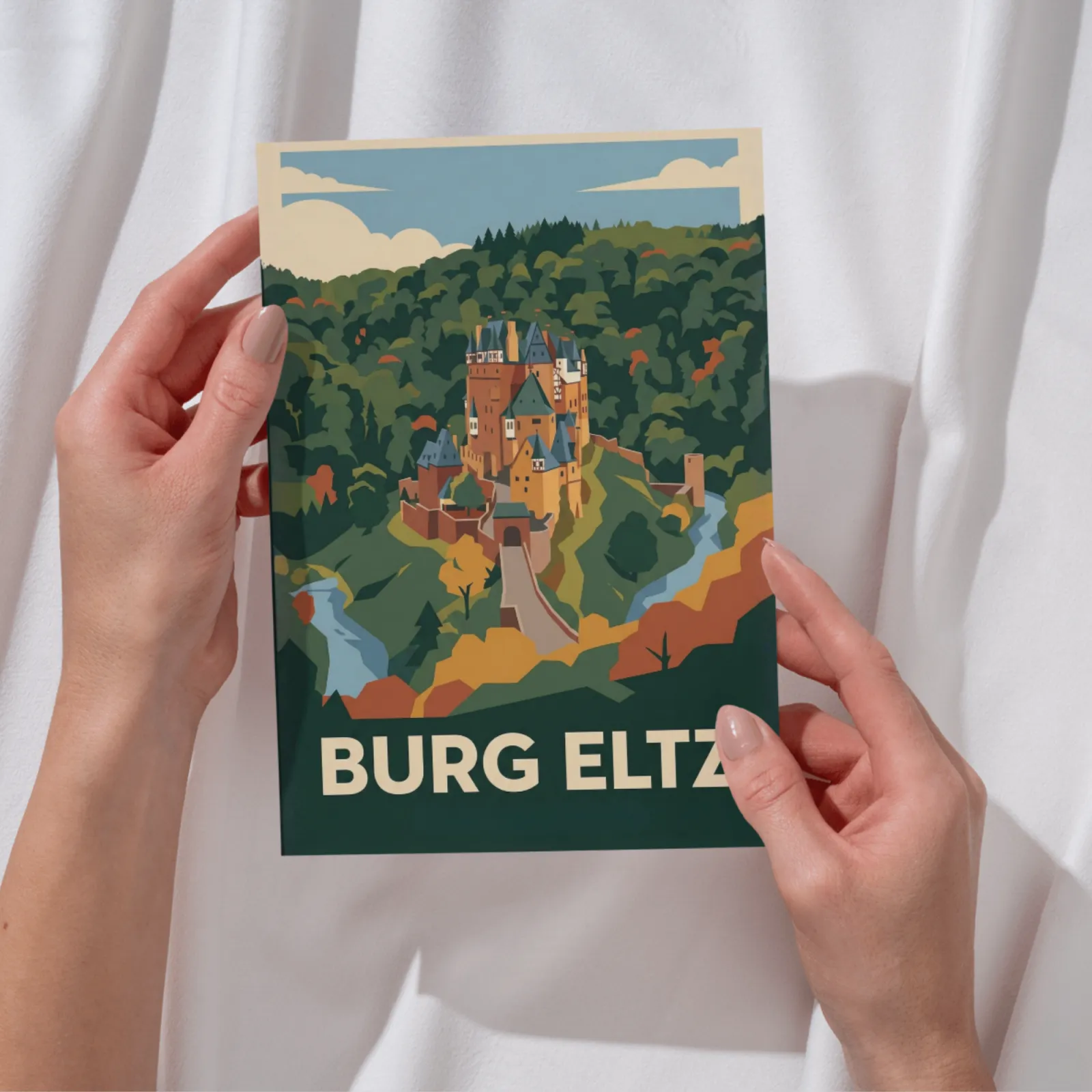 Burg Eltz Poster Retro Architektur