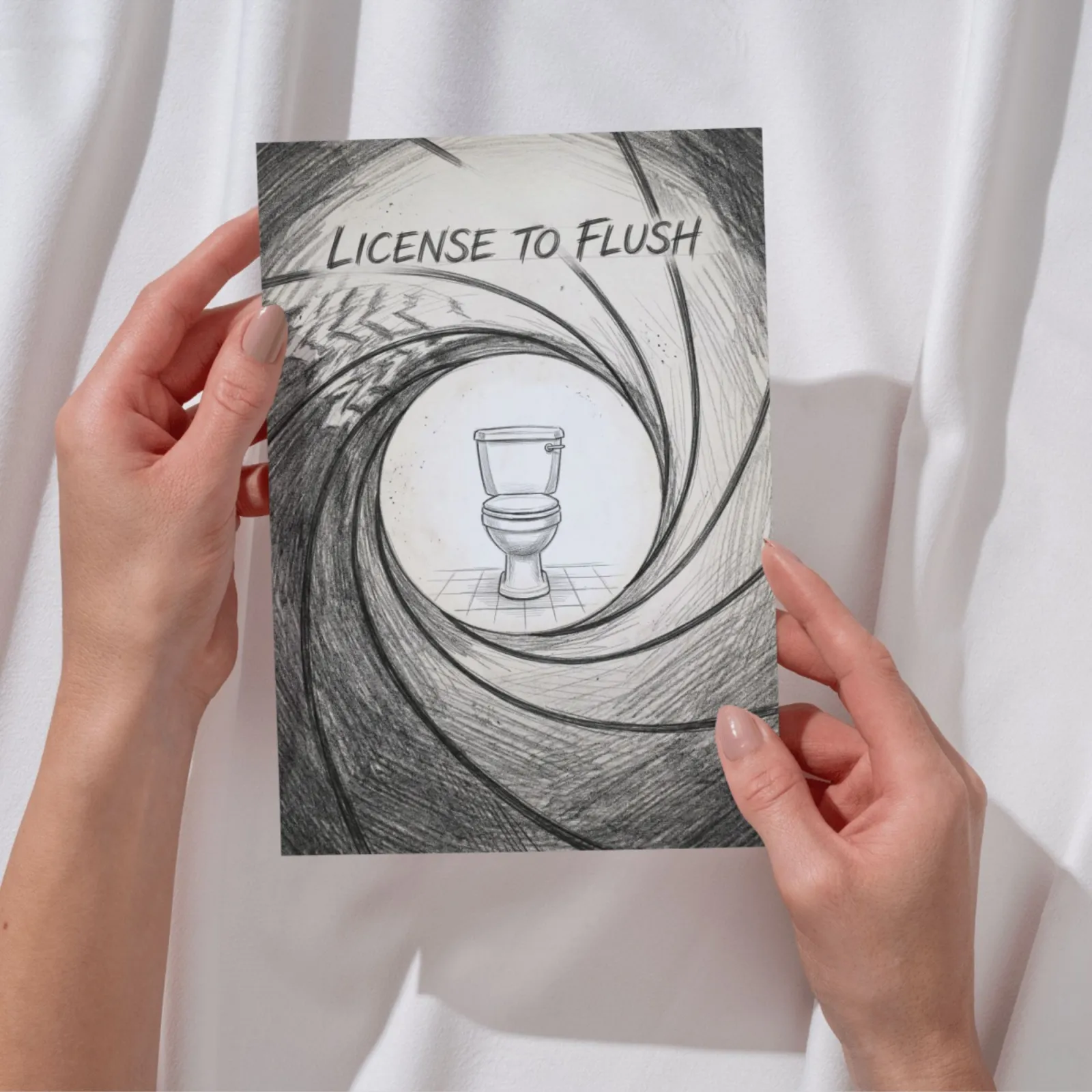 Badezimmer License to Flush Kunstdruck Gäste WC Wandbild