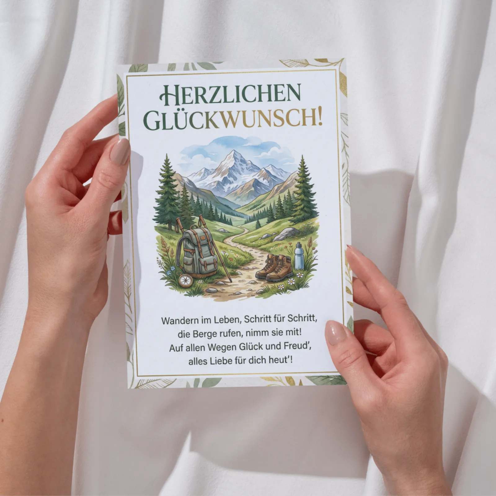 Geburtstagskarte Wandern Berge Grußkarte