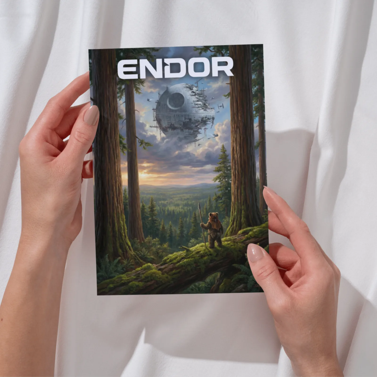 Endor Poster Vintage Sci-Fi Wandbild Waldmond