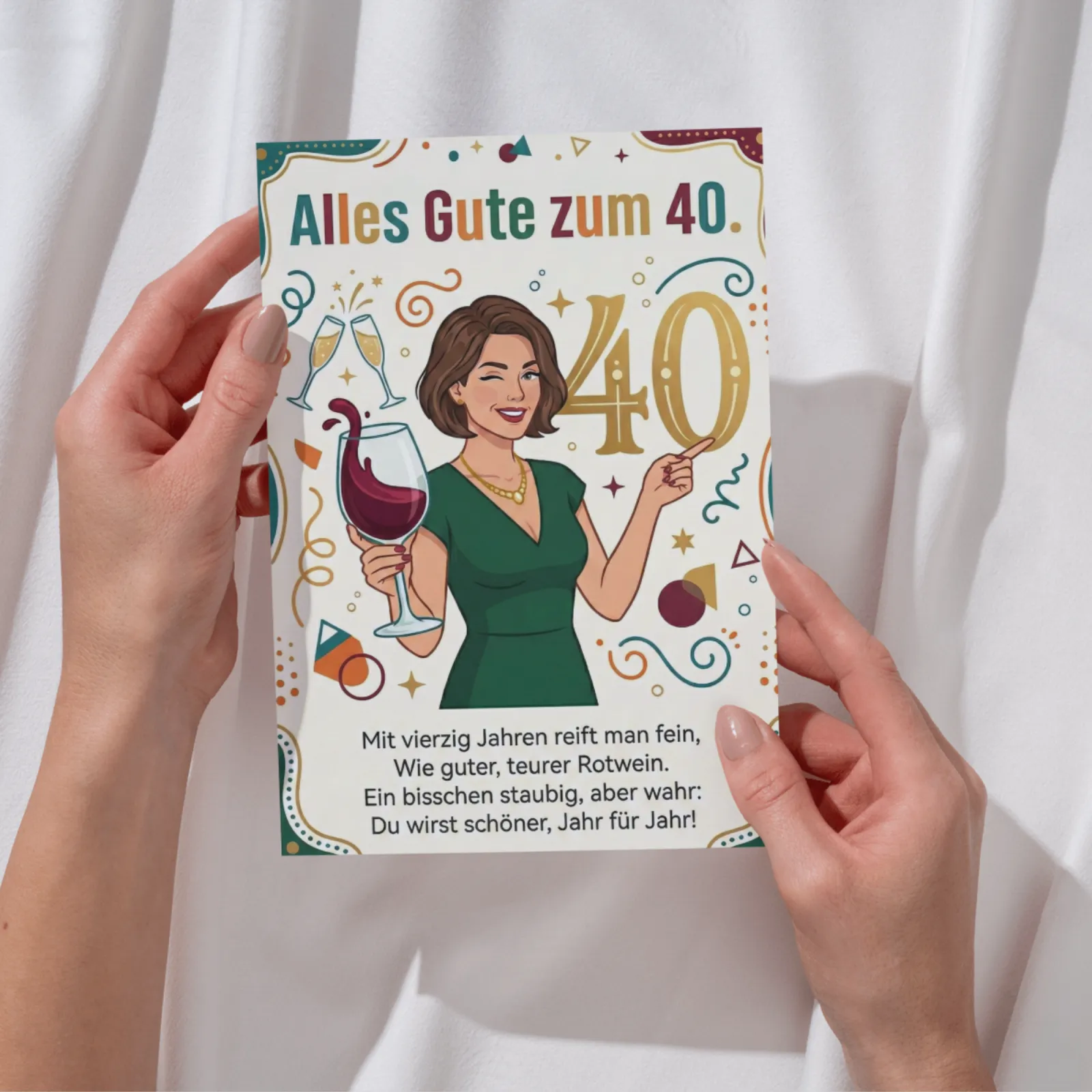 Lustige Karte 40. Geburtstag Witzige Geburtstagskarte Frau