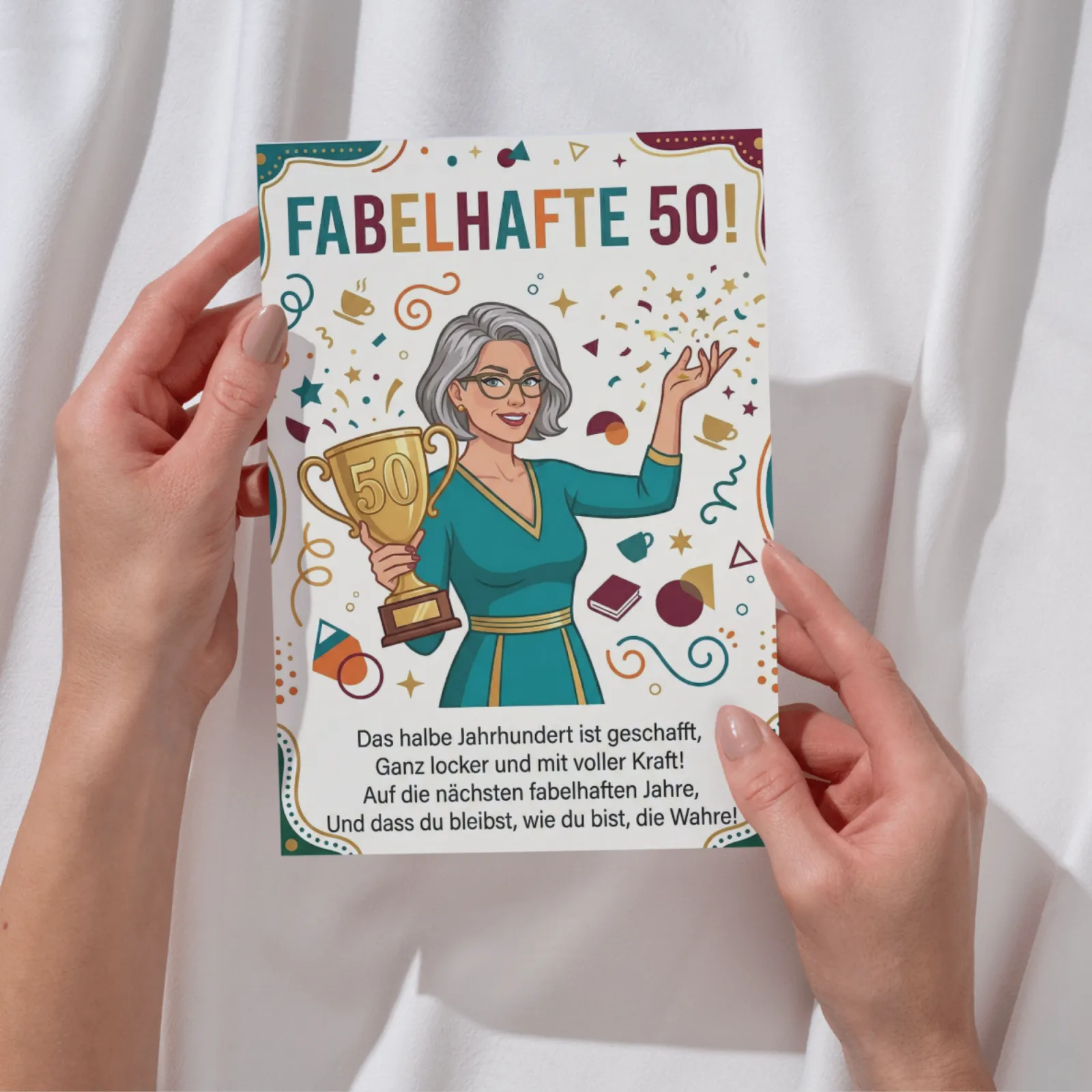 Lustige Karte 50. Geburtstag Fabelhafte 50 Geburtstagskarte Frau