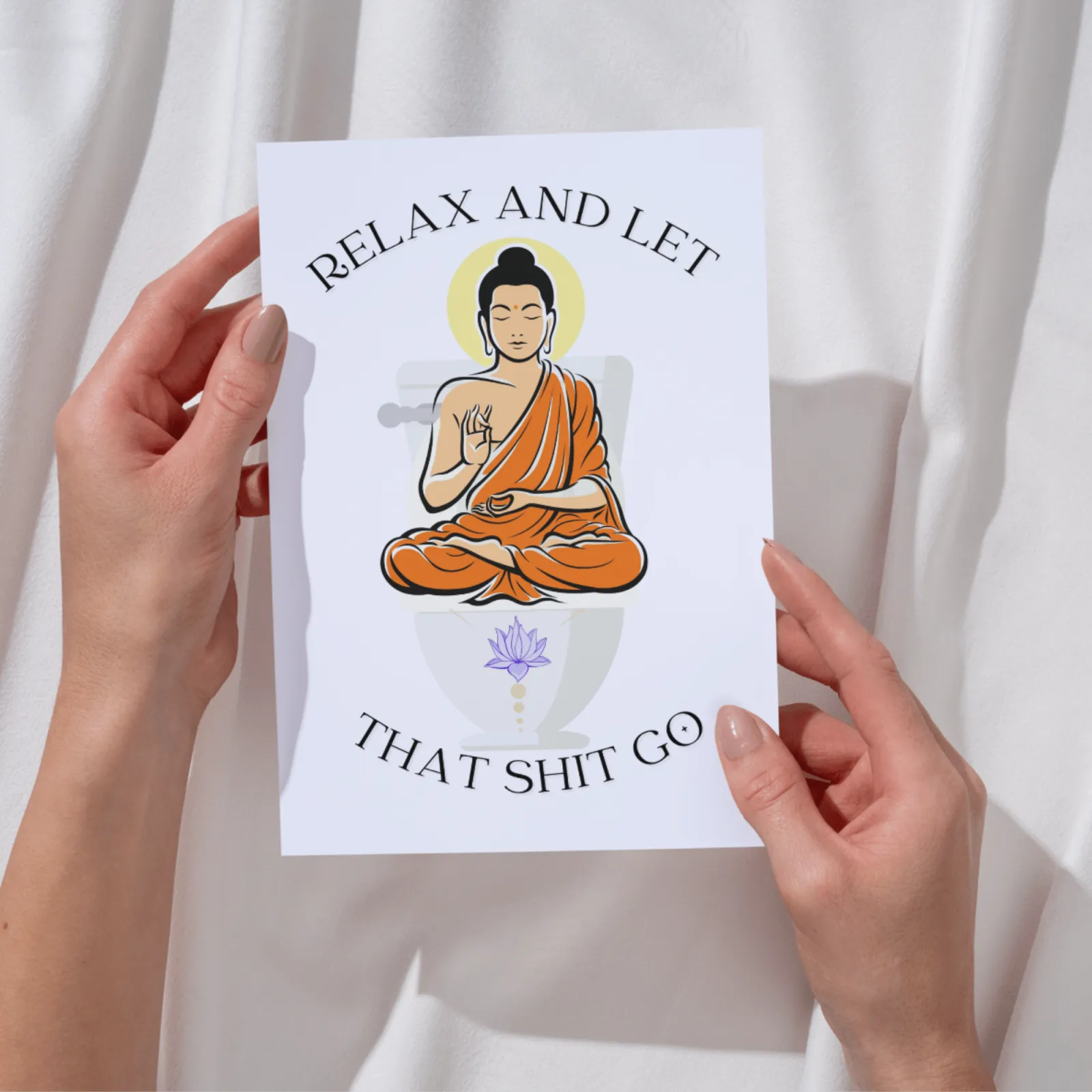 Buddha Poster Lustiges Badezimmer Wandbild Relax Let That Shit Go