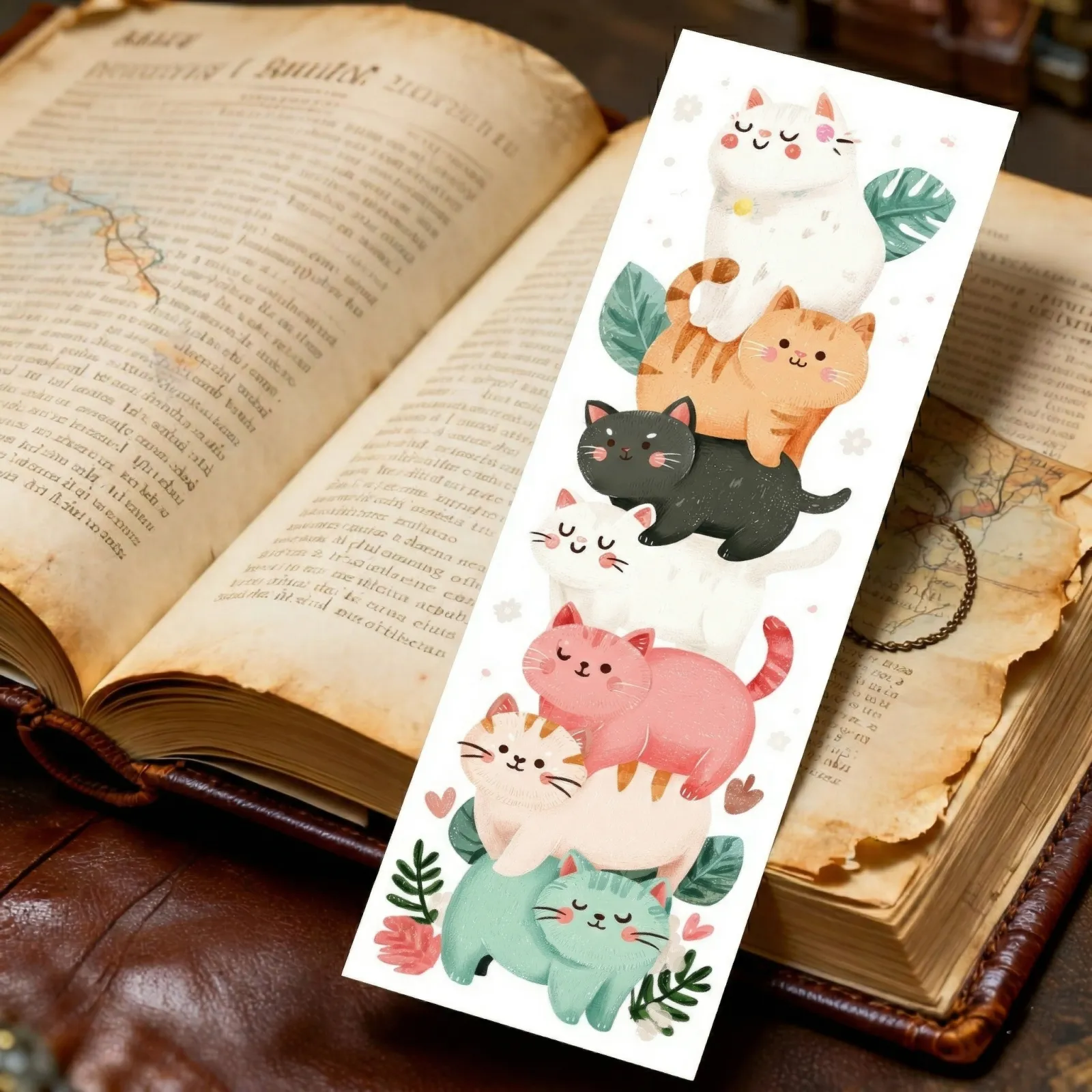 Lesezeichen Katzen Stapel Süß Kawaii