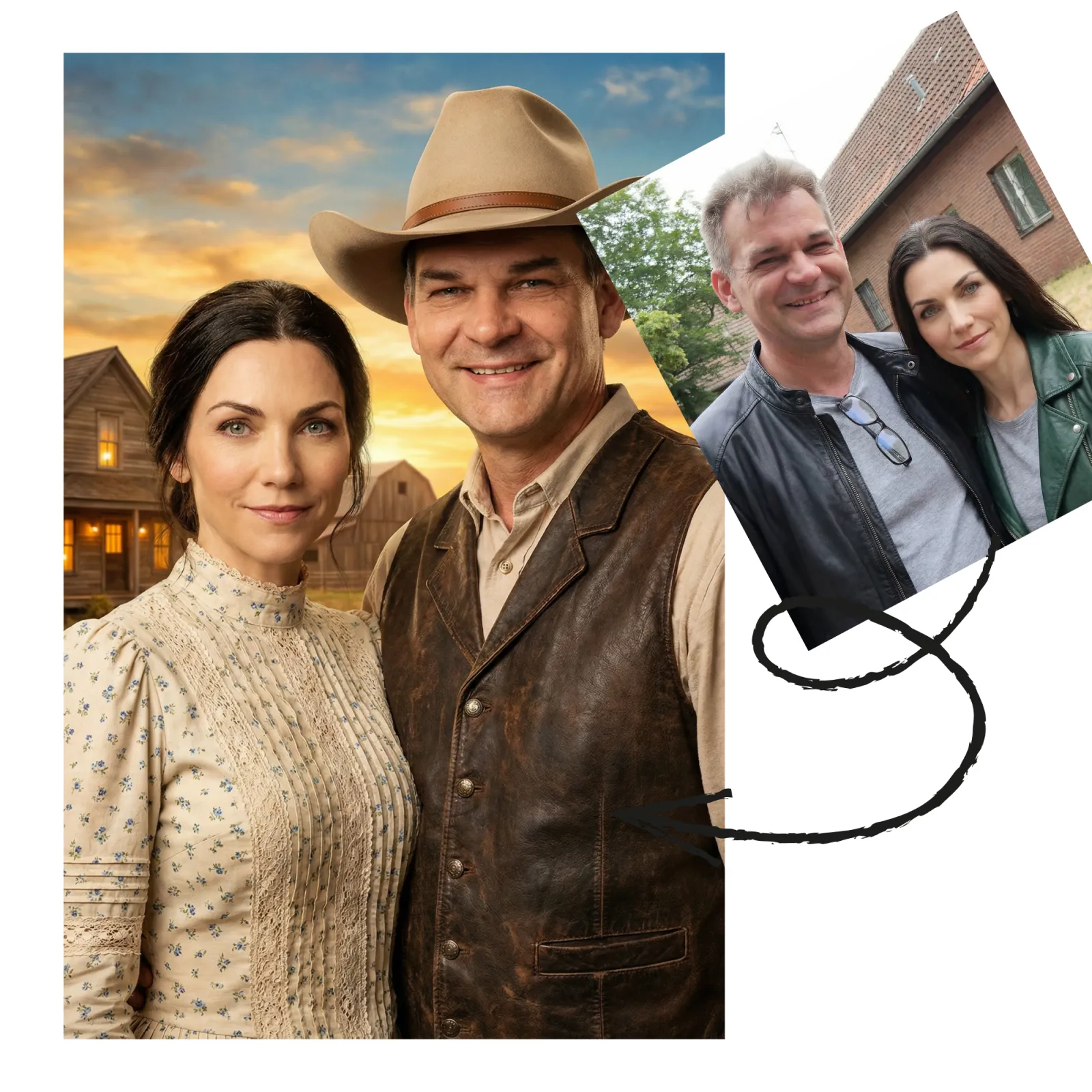 Personalisiertes Poster Western Style | Dein Foto als Cowboy & Cowgirl