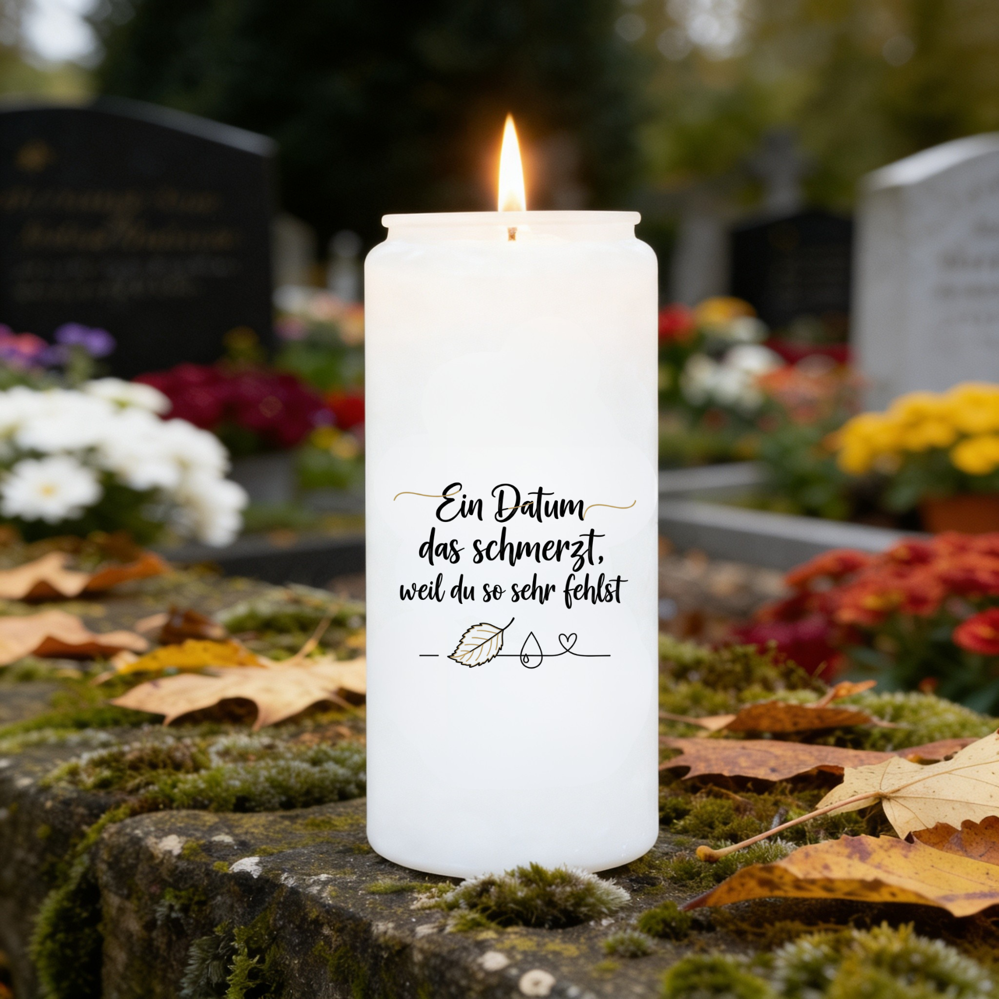 Grablichtaufkleber Geburtstag / Todestag