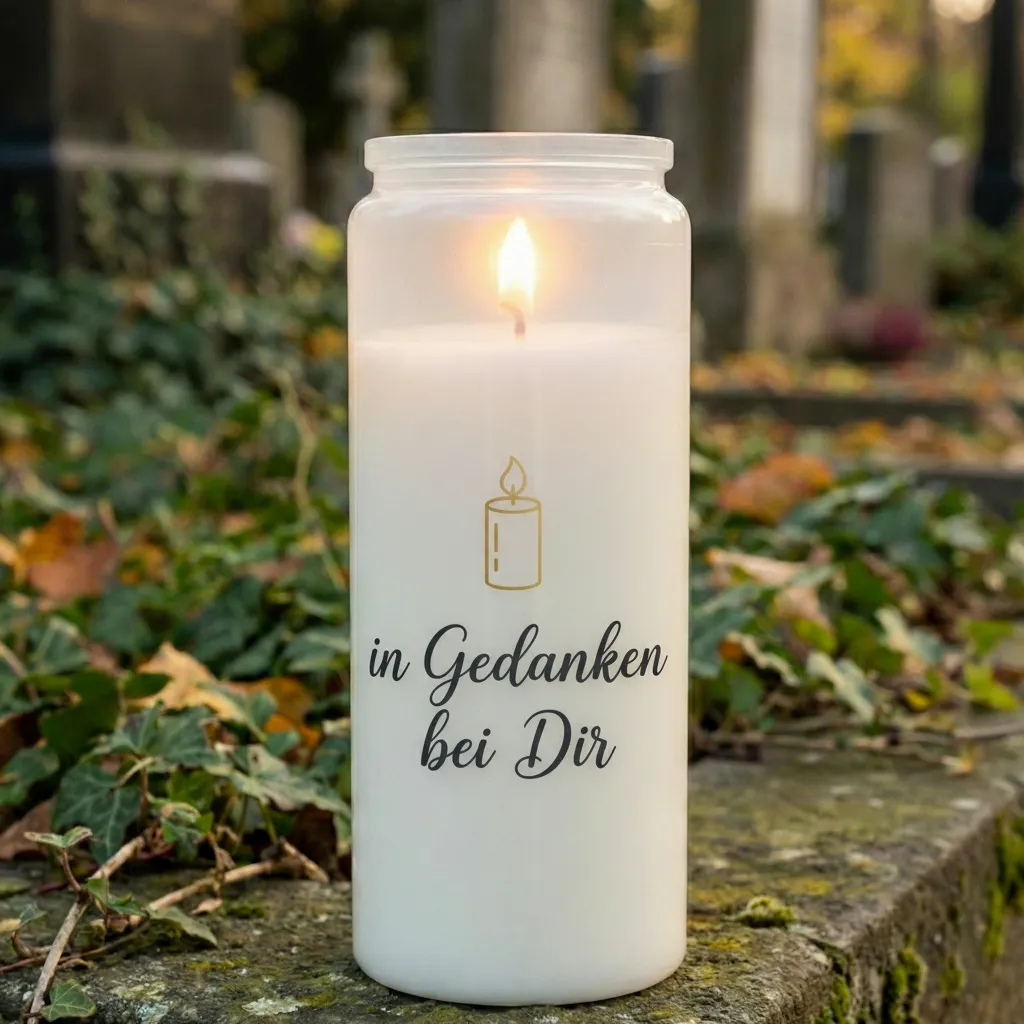 Grabkerzen Aufkleber In Gedanken bei Dir